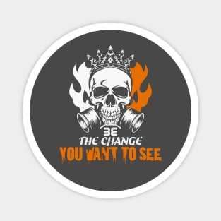 Flaming Crowned Skull: Inspiring Change Magnet